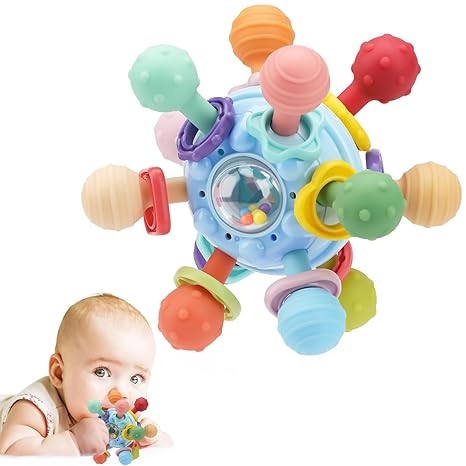 Baby Montessori Sensory Toys for 0-6 6-12 Months, Baby Teether Teething Toys for Babies 0 3 6 9 12 18 Months, Newborn Infant Learning Developmental Toys Gifts for 1 2 Year Old Boys Girls